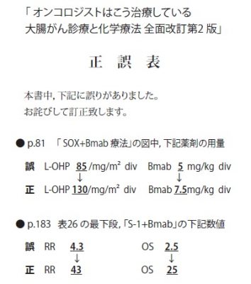 オンコロジスト正誤表